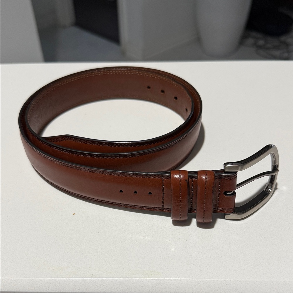 Johnston Murphy Men's Brown Leather Belt